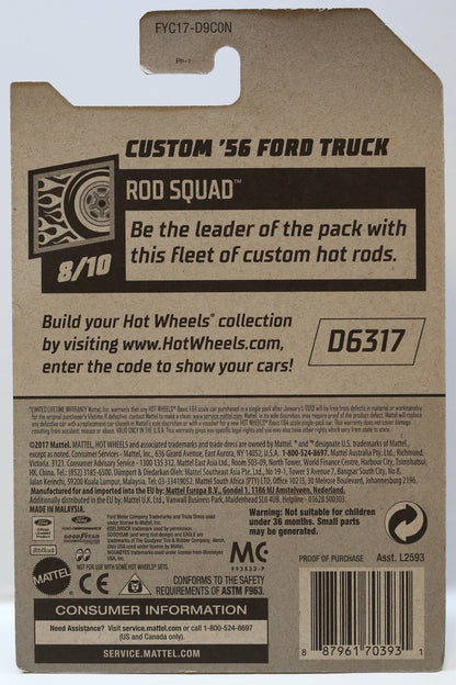 Hot Wheels Custom '56 Ford Truck HW Rod Squad FYC17 - Plus (+) a Bonus Hot Wheel