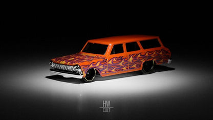 Hot Wheels '64 Chevy Nova Wagon HW Flames GHD61 - Plus (+) a Bonus Hot Wheel