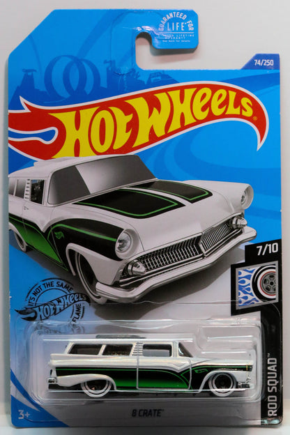 Hot Wheels 8 Crate HW Rod Squad GHF74 - Plus (+) a Bonus Hot Wheel - Ford Ranch Wagon