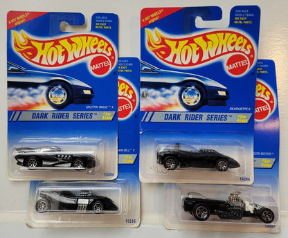 Vintage Hot Wheels 1995 Dark Rider Series - Full Set - 13284 - Rare - Plus (+) a Bonus Hot Wheel