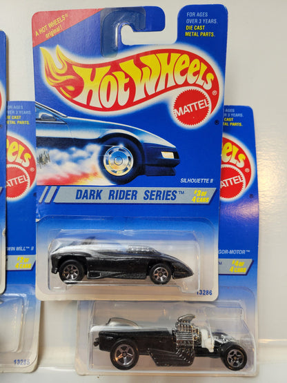 Vintage Hot Wheels 1995 Dark Rider Series - Full Set - 13284 - Rare - Plus (+) a Bonus Hot Wheel