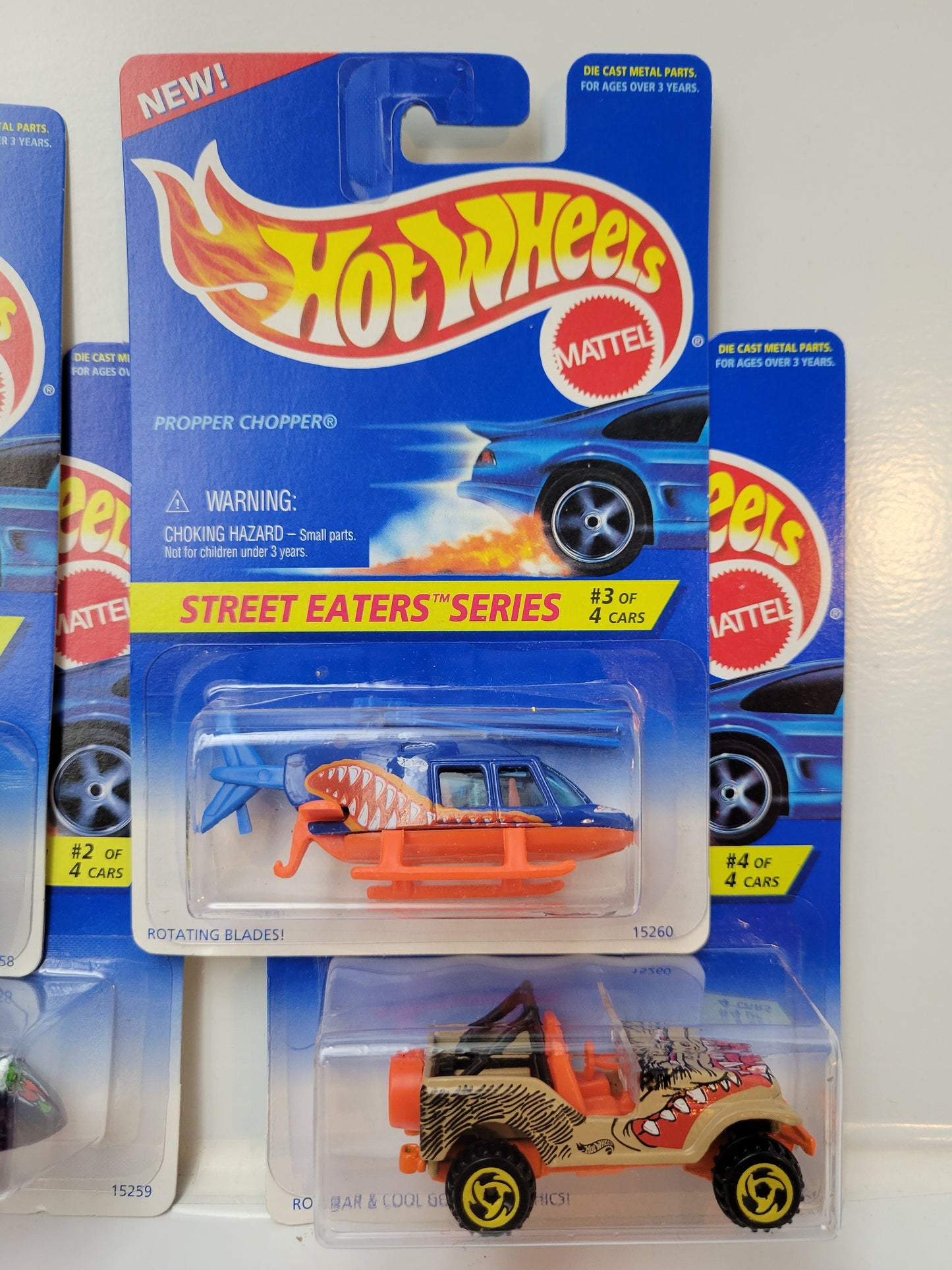 Vintage Hot Wheels 1996 Street Eaters Series - Full Set - 15258 - Rare - Plus (+) a Bonus Hot Wheel